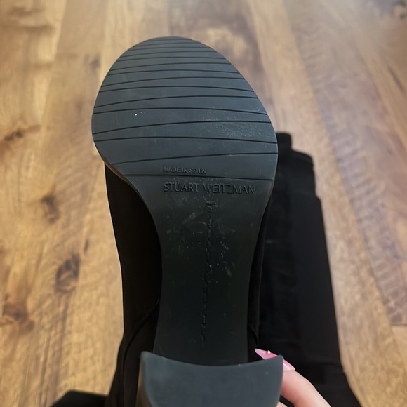 Stuart Weitzman Woman’s Suede/Nylon Lowjack Black Heeled Boots Size 6 - Picture 4 of 5